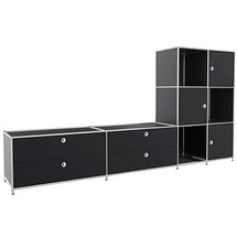 Viasit Sideboard System4, 82859 schwarz 227,9 x 40,4 x 118,2 cm