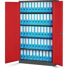 Jan Nowak C001II Aktenschrank 185 x 115 x 40 cm anthrazit/rot