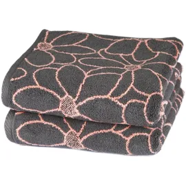 Ross Blütenfond Handtuch 50 x 100 cm grau