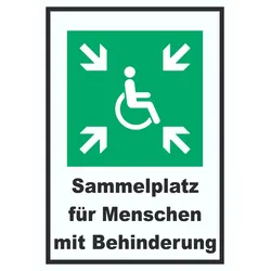 Sammelplatz für Menschen mit Behinderung A0 (841x1189mm) Schild