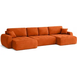 kaiser möbel Ecksofa mit Schlaffunktion und Bettkasten U-Form Ivo U XL, Veloursstoff Salvador, Braun - Braun