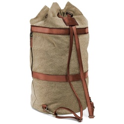 DRAKENSBERG Rucksack Seesack »Robin« (L) Khaki-Beige, große Vintage Reisetasche mit Rucksackfunktion aus Canvas und Leder beige|braun