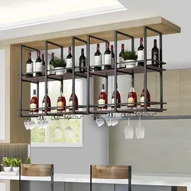[en.casa] Weinregal Hubro 80 x 30 x 85 cm Schwarz