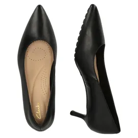 CLARKS Schuhe Adela Court mit Komfort-Fußbett und vielseitig-elegantem Look 1216 Black Leather 37.5 - Schwarz - 37,5
