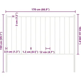 vidaXL Zaunelement mit Pfosten 1,7 x 1 m Weiß