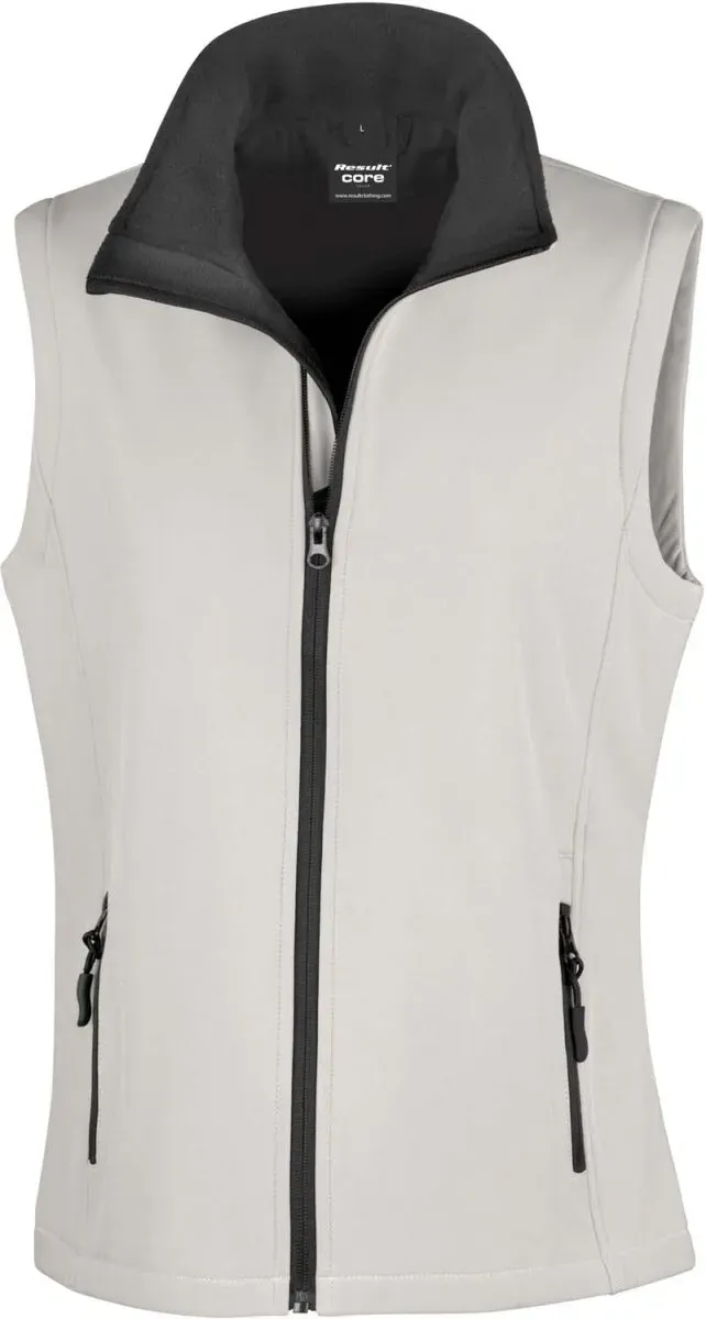Result Core Damen 2-Lagen Softshell Gilet 'Printable' Bodywarmer R232F white/black XL
