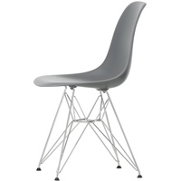 Vitra - Eames Plastic Side Chair DSR, verchromt / granitgrau (Filzgleiter basic dark)