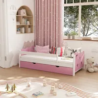VitaliSpa Kinderbett Jessica 80 x 160 cm Spanplatte rosa/weiß