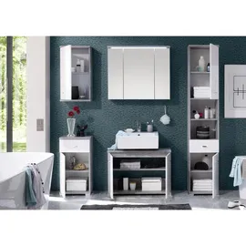 Stella Trading Hängeschrank Beton Optik 38 x 71 x 23 cm Weiß