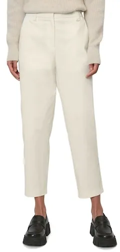 7/8-Hose MARC O'POLO "Pants, modern chino style, tapered leg, high rise, welt pocket", Damen, Gr. 36, N-Gr, beige (chalky sand), Web, Obermaterial: 97% Baumwolle, 3% Elasthan, casual, Hosen, im modernen Chino-Style