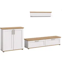 Home Affaire Wohnwand HOME AFFAIRE "Cosenza", sibu lärche nachbildung, B:260cm H:151cm T:40cm, Kastenmöbel-Sets, Wohnwand, Cosenza, Breite: 260 cm, Highboard, Lowboard, Wandboard
