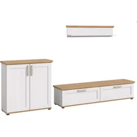 Home Affaire Wohnwand HOME AFFAIRE "Cosenza", sibu lärche nachbildung, B:260cm H:151cm T:40cm, Kastenmöbel-Sets, Wohnwand, Cosenza, Breite: 260 cm, Highboard, Lowboard, Wandboard