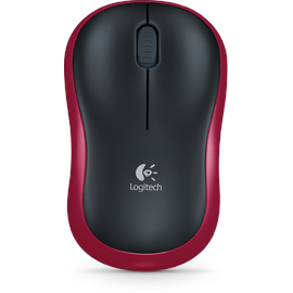 Logitech M185 Wireless Mouse schwarz/rot