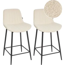 Set mit 2 Barstühlen DUBROVNIK Bouclé Hellbeige