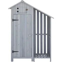 Gartenschrank Marianna Grau Echtholz