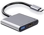 USB C Digital AV Multiport Adapter with HDMI 4K 60Hz Output & USB 3.0 Port & USB-C Fast Charging Port for Apple MacBook Pro M1 2016-2022 Air M1 2018-2022, iPad Pro iMac