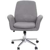 Mendler Bürostuhl HWC-K23, Schreibtischstuhl Drehstuhl Lehnstuhl, Stoff/Textil mit Armlehne grau
