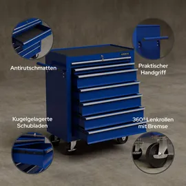 Arebos Werkzeugwagen Metall 660 mm blau unbestückt