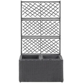 vidaXL Hochbeet mit Rankgitter 58 x 30 x 107 cm Schwarz