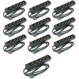 10 x G-L-T 5-Fach Mehrfachsteckdose schwarz Steckdosenleiste, Steckplätze 45 Grad gedreht, Kabel 1,4m, Steckerleiste