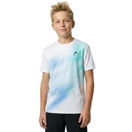 Head Racket Topspin Kurzarm-t-shirt - Turquoise / Print Vision - 164 cm