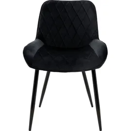 ML-Design 2er Set Esszimmerstühle mit Rücken- und Armlehnen, Schwarz, Samt Sitzfläche, Metallbeine, Küchenstühle Küchenstuhl Wohnzimmerstühle Wohnzimmerstuhl Polsterstuhl Stühle