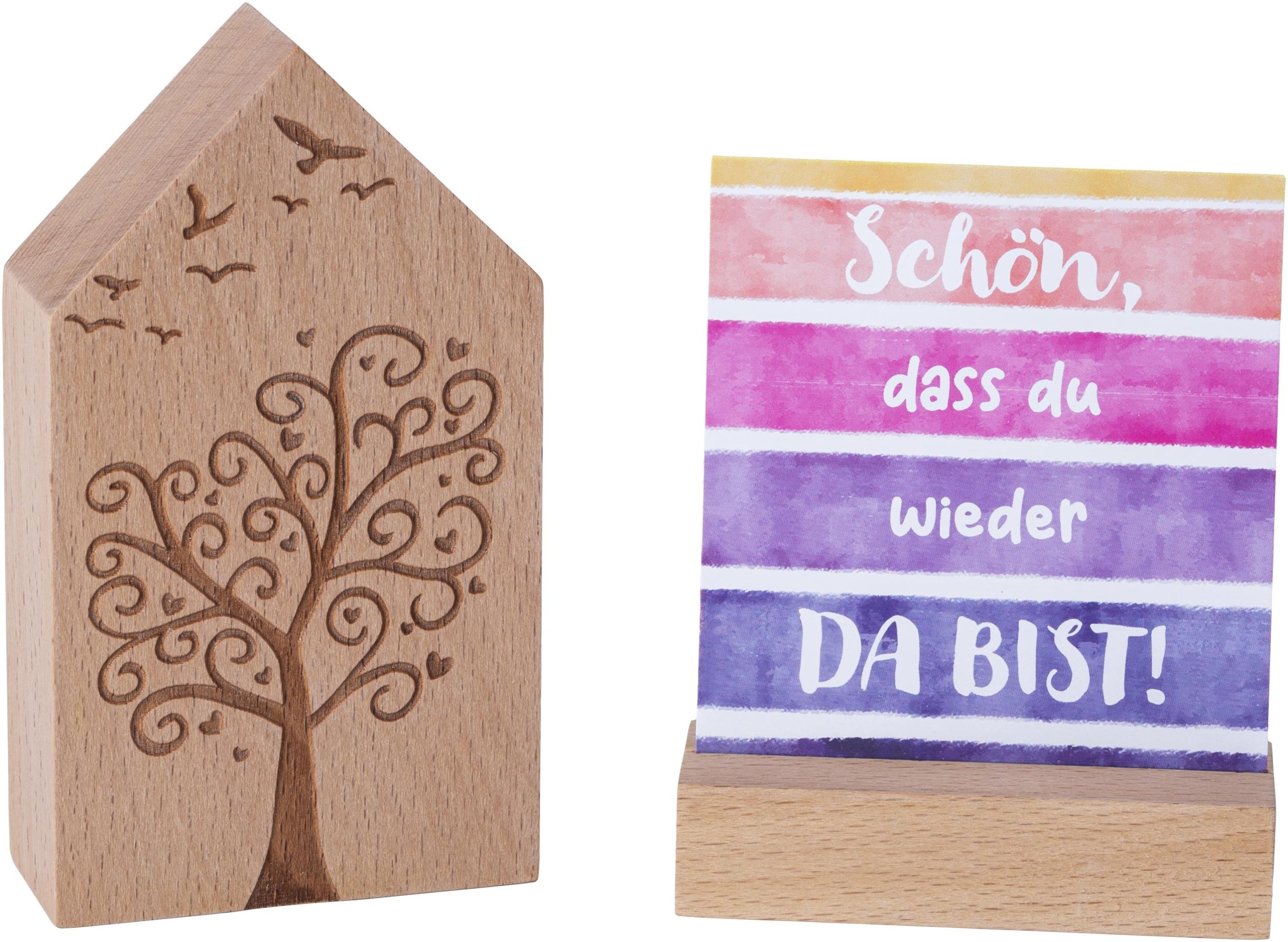 Geschenkset Holzhaus Mit 25 Motivkarten Mit Spruch