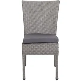 Mendler 2er-Set Poly-Rattan Stuhl HWC-G19 Gartenstuhl 0 x 0 x 0 cm grau
