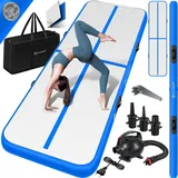 Kesser KESSER® Turnmatte Aufblasbar Airtrack Fitness-Matte Gymnastikmatte inkl. Tragetasche & elektr. Luftpumpe Yogamatte, Tumbling Matten, Trainingsmatte, Turn- & Fitness