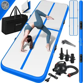 Kesser KESSER® Turnmatte Aufblasbar Airtrack Fitness-Matte Gymnastikmatte inkl. Tragetasche & elektr. Luftpumpe Yogamatte, Tumbling Matten, Trainingsmatte, Turn- & Fitness