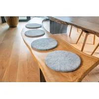 Naturling Filz Stuhlkissen - Sitzkissen rund 35cm 100% Schurwolle