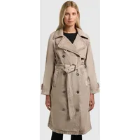 khujo Trenchcoat "ENZA", Damen, Gr. L, beige (latte braun), Web, 100% Baumwolle, regular fit knielang, Raglanärmel abgesteppte Kante verstellbar, Mäntel