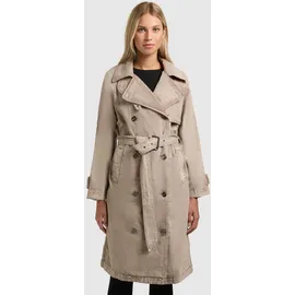 khujo Trenchcoat "ENZA", Damen, Gr. L, beige (latte braun), Web, 100% Baumwolle, regular fit knielang, Raglanärmel abgesteppte Kante verstellbar, Mäntel