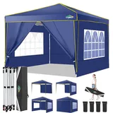 COBIZI Pavillon 3x3m Faltavillon 3x3 Wasserdicht Stabil Winterfest mit 4 Seitenwände 2.0 Pop Up Pavillon UV-Schutz 50+ Partyzelt Gartenpavillon für Strand Hochzeit Camping(Navy Blau)