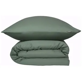 SCHIESSER Ella Unifarben Dunkelgrün 155 x 220 cm + 80 x 80 cm