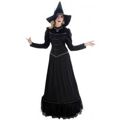 CHAKS Hexen-Kostüm Damenkostüm ‚Orelie‘ – Langes Kleid und Hexenhut schwarz L
