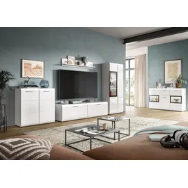 Home Affaire Wohnwand HOME AFFAIRE "FLORENZ, 4-teilige Wohn-Kombination, hochwertige MDF-Front", weiß (weiß hochglanz tiefzieh), B:315cm H:160cm T:41cm, Holzwerkstoff, Kastenmöbel-Sets, Wohnwand, Wohn-Kombination, Wohnzimmer-Möbel, Wohnzimmer,Kombination, Kombi