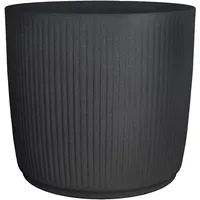 Scheurich Linetto 30, Pflanzgefäß/Blumentopf/Pflanzkübel, rund, Farbe: Stony Black, hergestellt