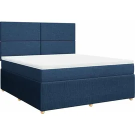 vidaXL Boxspringbett mit Matratze Blau 180x200 cm Stoff