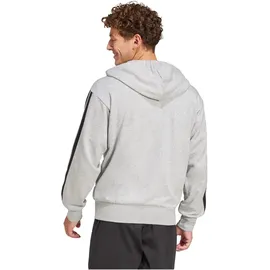 adidas Essentials 3-Streifen French Terry Fullzip Hoodie medium grey heather/black XS