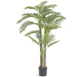 VEVOR Goldfruchtpalme Künstlich 1030x1030x1981mm Kunstpflanze PE Künstliche Pflanzen Plastikpflanzen im Topf Geruchslos Wasserdicht Ideal Zur Dekoration von Schlafzimmer Arbeitszimmer Wohnzimmer