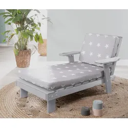 roba Outdoor-Kinderliege - 55x85x54cm - grau - Holz