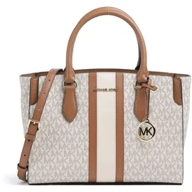 Michael Kors Becca Medium Henkeltasche Kunstleder Beige/Weiß