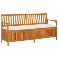 Furnicato Truhenbank mit Kissen 170 cm Massivholz Akazie