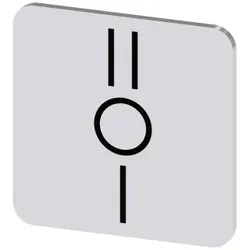 Siemens 3SU19000AF810QQ0 Bezeichnungsschild 22x22mm, Schild silber, Symbol: I* O II (untereinander) - 10 Stück