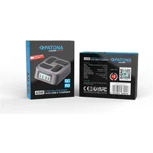 PATONA Platinum USB-C PD QC 4-fach Schnellladegerät für Canon LP-E6 Akkus