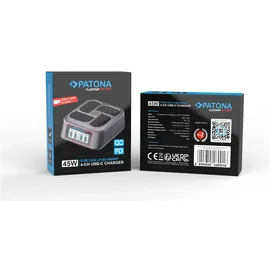 PATONA Platinum USB-C PD QC 4-fach Schnellladegerät für Canon LP-E6 Akkus