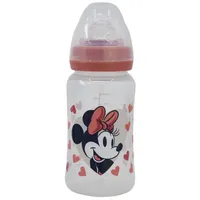 Stor Weithalsflasche 240 ml Sauger Silikon 3 Positionen Minnie Mouse Heart Full