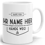 Namenstasse Keramik 0,3L-Tasse-Becher-Kaffeetasse-mit Name-mit Namen individuell und persönlich Motiv Kaffeebohnen Vintage Tasse