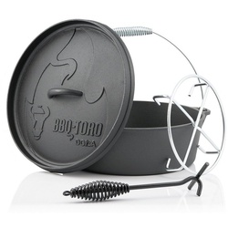 BBQ-Toro Grilltopf Dutch Oven DO12AX, 10,7 L Alpha Gusseisen Kochtopf, Gusstopf, Gusseisen (4-tlg) schwarz 10.70 l